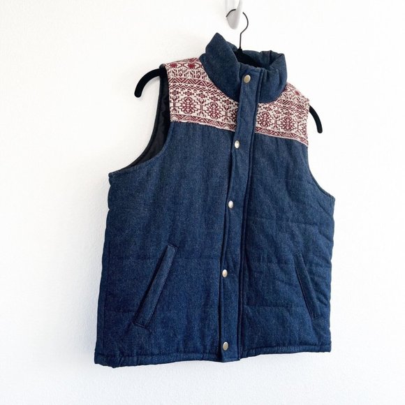 E2 Clothing Women's Boho Aztec Denim Vest Size Medium NWT Casual Modern Cozy - Picture 4 of 16